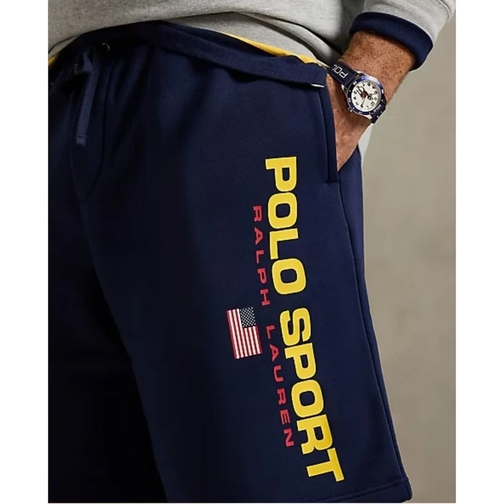 Polo Sport Ralph Lauren Fleece Shorts Navy Blue Big & Tall Men's Size 5 XB NWT